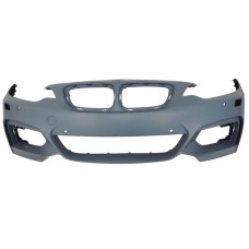 FRONT BUMPER - M SPORT - W/WASH, PARK SENSOR + ASSIST HOLES - PRIMED