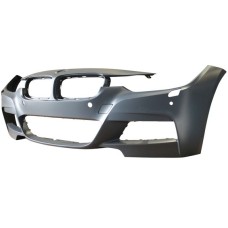 FRONT BUMPER - M SPORT - W/WASHER + PARK SENSOR HOLES - PRIMED
