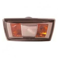 WING REPEATER LAMP - CHROME + AMBER - BLACK EDGE - TRAPEZOID (LH)