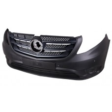 FRONT BUMPER - NOT E-VITO - W/TOP GRILLE - NO FLH - ROUGH BLACK