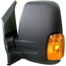 DOOR MIRROR - SHORT ARM - MANUAL - AMBER INDICATOR - BLACK (LH)
