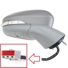 DOOR MIRROR - ELEC/HTD/IND/KERB LAMP/POWER FOLD (RECTANGULAR PLUG) (PRIMED) (RH)