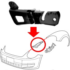 FRONT BRACKET - BUMPER TO UPPER WING - PLASTIC (LH)