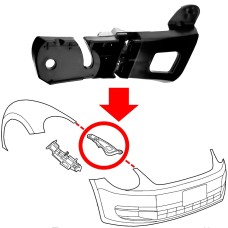FRONT BRACKET - BUMPER TO UPPER WING - PLASTIC (RH)